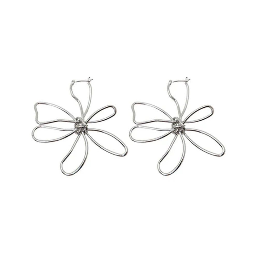 flower hoop earrings N337